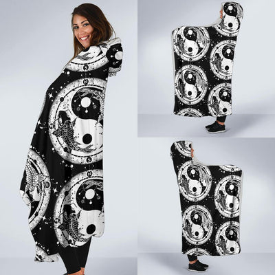 Yin Yang Koi Fish Hooded Blanket-JORJUNE.COM