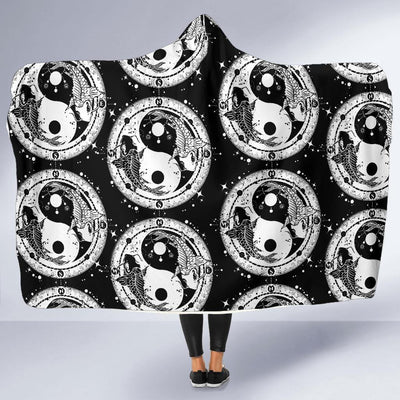 Yin Yang Koi Fish Hooded Blanket-JORJUNE.COM