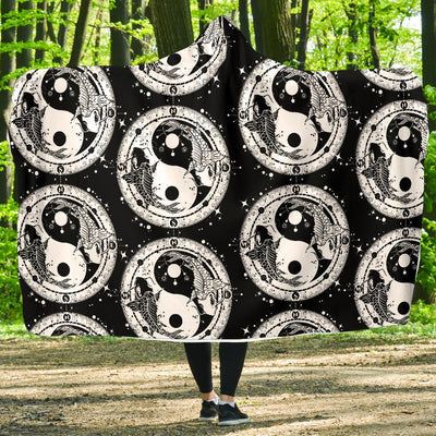 Yin Yang Koi Fish Hooded Blanket-JORJUNE.COM