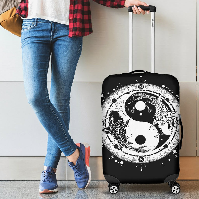 Yin Yang Koi Fish Luggage Cover Protector