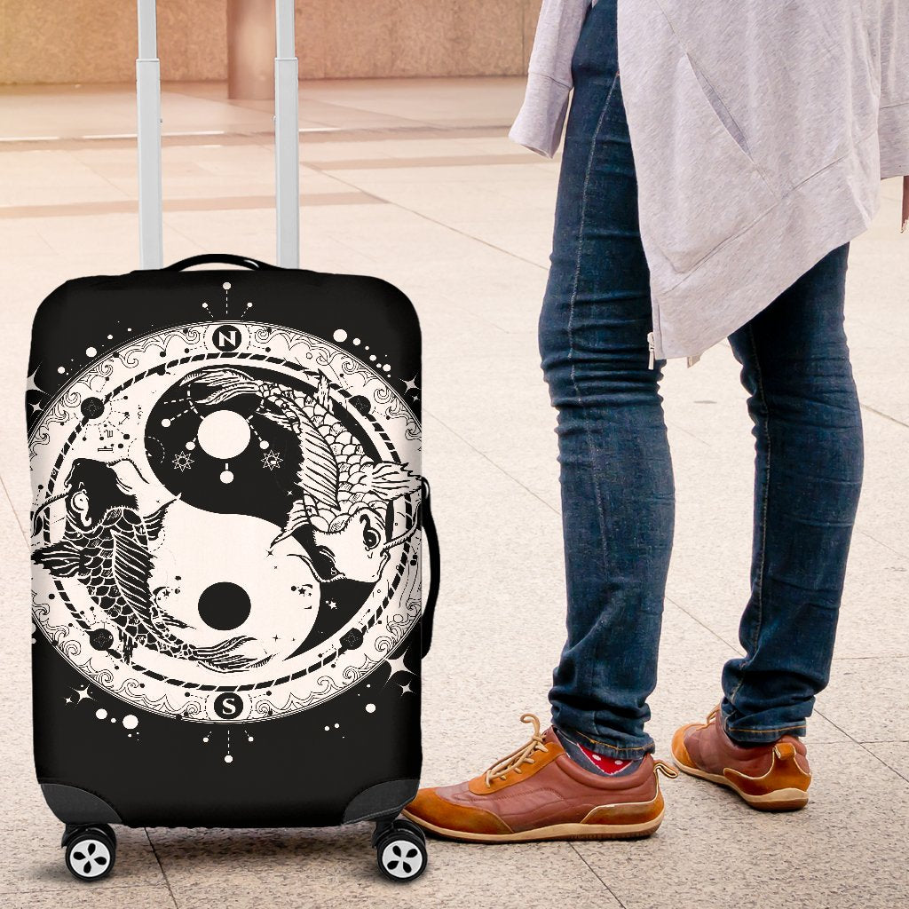 Yin Yang Koi Fish Luggage Cover Protector