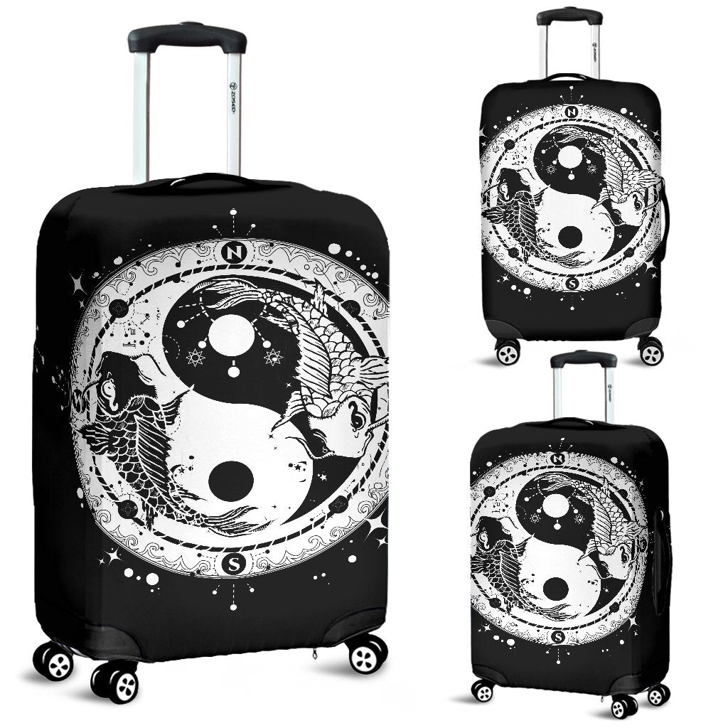 Yin Yang Koi Fish Luggage Cover Protector