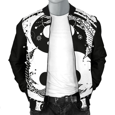 Yin Yang Koi Fish Men Casual Bomber Jacket