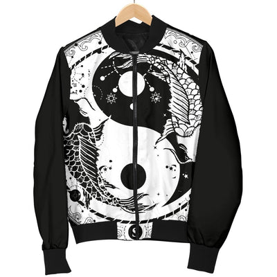 Yin Yang Koi Fish Men Casual Bomber Jacket