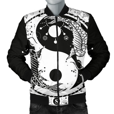 Yin Yang Koi Fish Men Casual Bomber Jacket