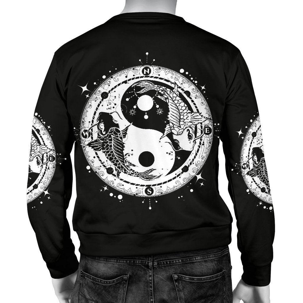 Yin Yang Koi Fish Men Crewneck Sweatshirt