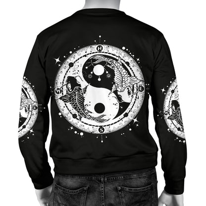 Yin Yang Koi Fish Men Crewneck Sweatshirt