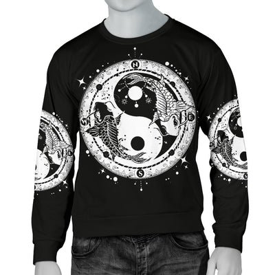 Yin Yang Koi Fish Men Crewneck Sweatshirt