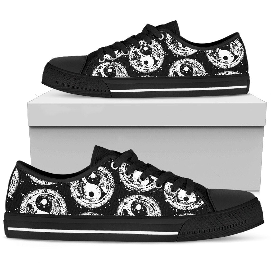 Yin Yang Koi Fish Men Low Top Shoes