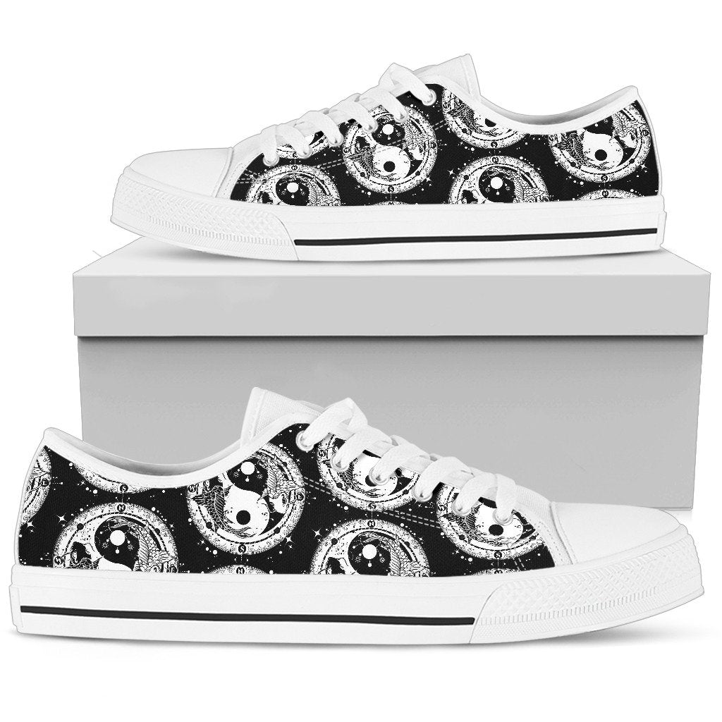 Yin Yang Koi Fish Men Low Top Shoes