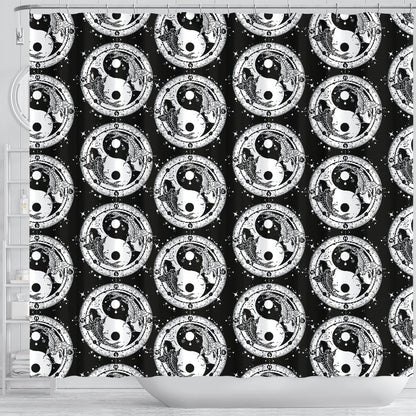Yin Yang Koi Fish Shower Curtain