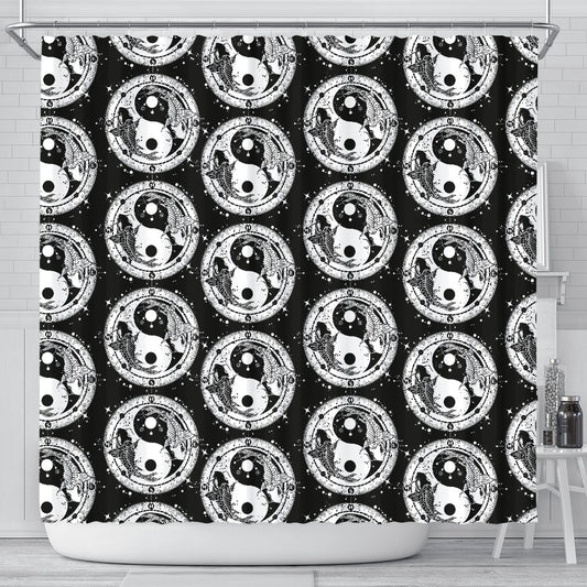 Yin Yang Koi Fish Shower Curtain