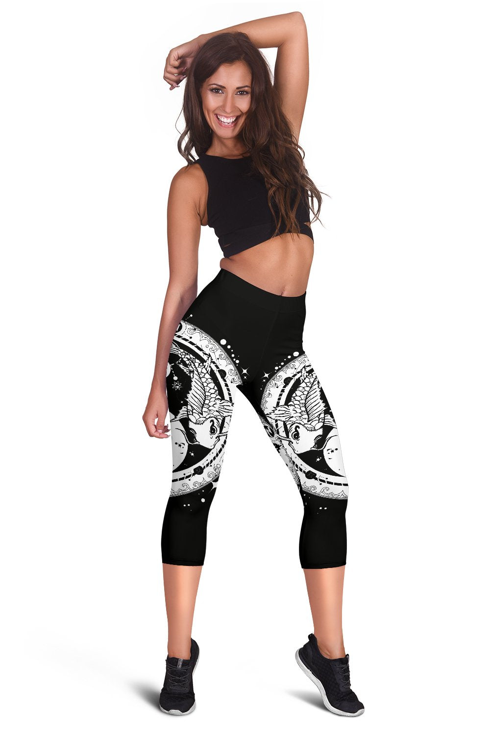 Yin Yang Koi Fish Women Capris