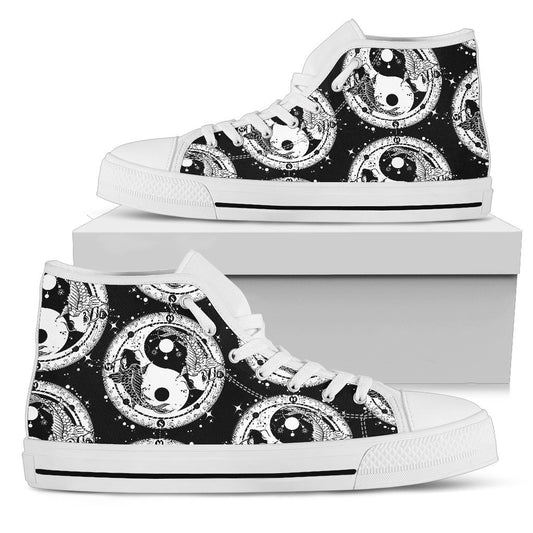 Yin Yang Koi Fish Women High Top Shoes