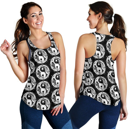 Yin Yang Koi Fish Women Racerback Tank Top