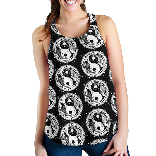 Yin Yang Koi Fish Women Racerback Tank Top