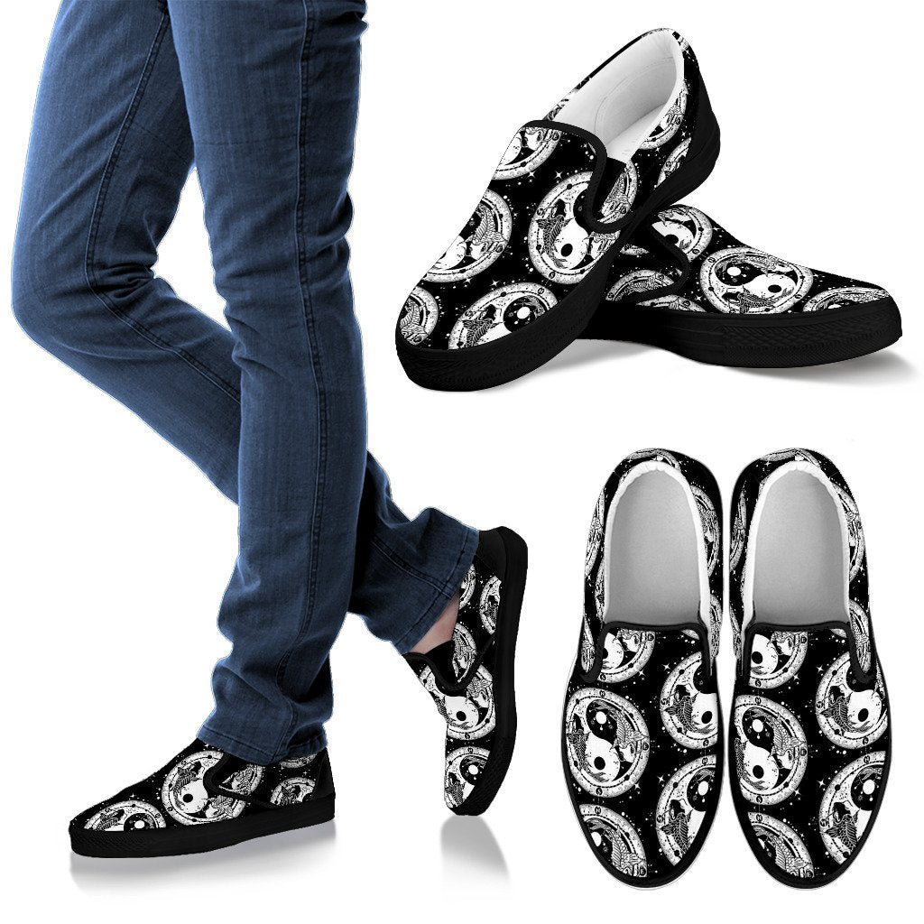 Yin Yang Koi Fish Women Slip On Shoes