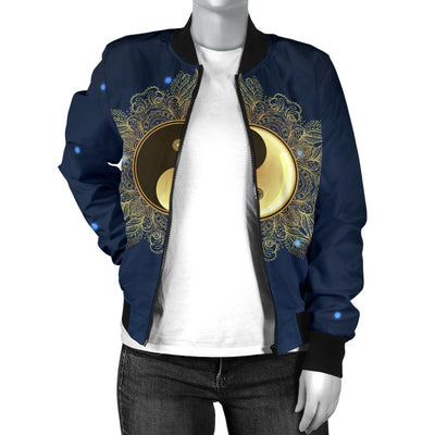 Yin Yang Mandala Women Casual Bomber Jacket