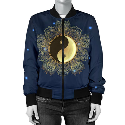 Yin Yang Mandala Women Casual Bomber Jacket