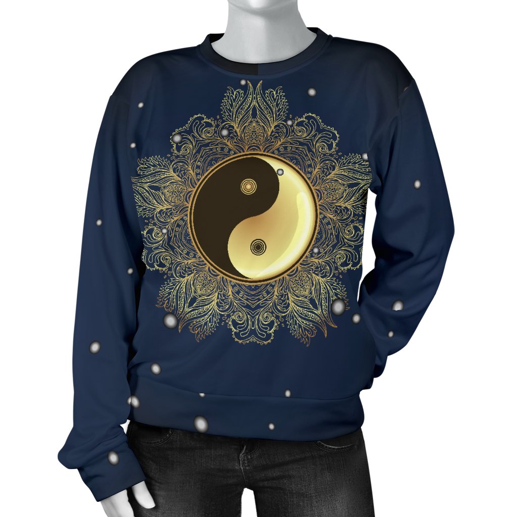 Yin Yang Mandala Women Crewneck Sweatshirt