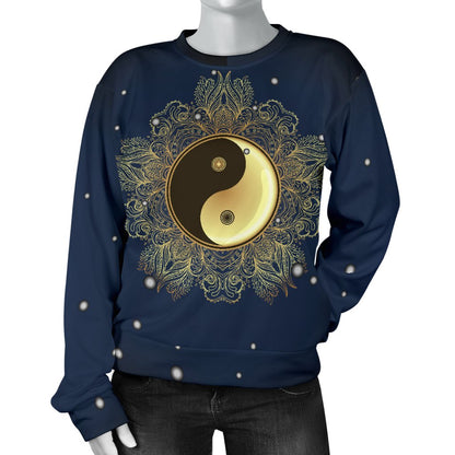 Yin Yang Mandala Women Crewneck Sweatshirt