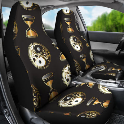 Yin Yang Skull Themed Design Print Universal Fit Car Seat Covers