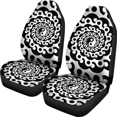 Yin Yang Spiral Design Print Universal Fit Car Seat Covers