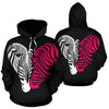 zebra Black Pink Heat Shap All Over Print Hoodie