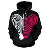 zebra Black Pink Heat Shap All Over Print Hoodie