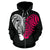 zebra Black Pink Heat Shap All Over Zip Up Hoodie