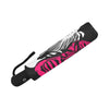 zebra Black Pink Heat Shap Automatic Foldable Umbrella