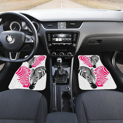 Zebra Black Pink Heat Shap Car Floor Mats