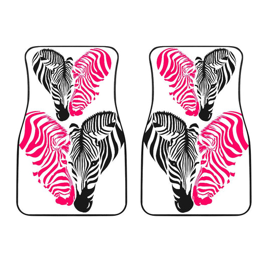 Zebra Black Pink Heat Shap Car Floor Mats