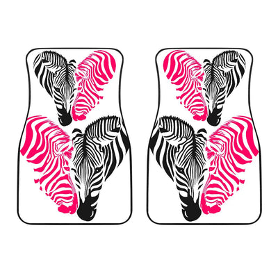 Zebra Black Pink Heat Shap Car Floor Mats