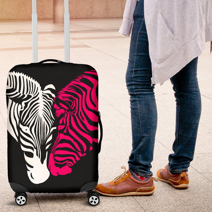zebra Black Pink Heat Shap Luggage Cover Protector