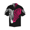 zebra Black Pink Heat Shap Men Hawaiian Shirt