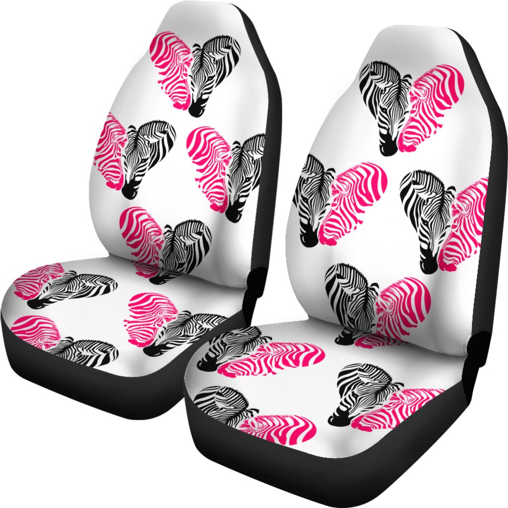 Zebra Black Pink Heat Shap Universal Fit Car Seat Covers