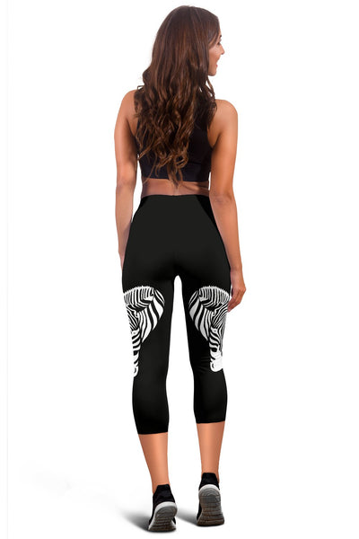 Zebra Black Pink Heat Shap Women Capris