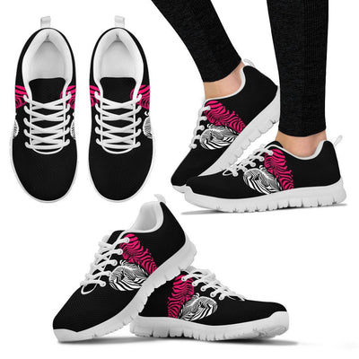 zebra Black Pink Heat Shap Women Sneakers