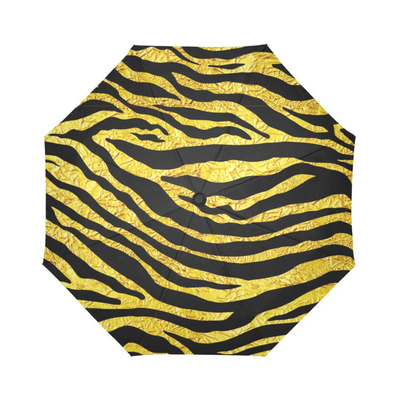 zebra Gold Automatic Foldable Umbrella