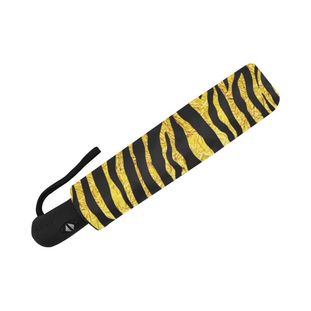 zebra Gold Automatic Foldable Umbrella
