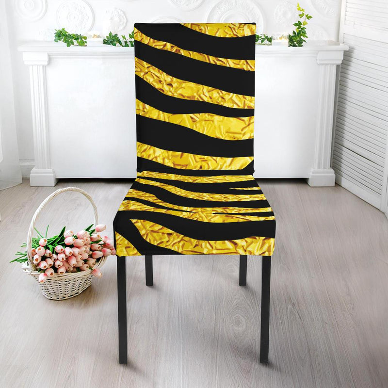 zebra Gold Dining Chair Slipcover-JORJUNE.COM