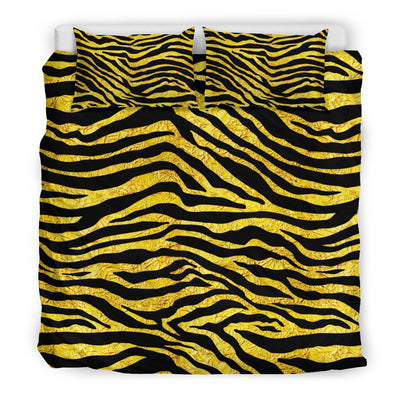 zebra Gold Duvet Cover Bedding Set