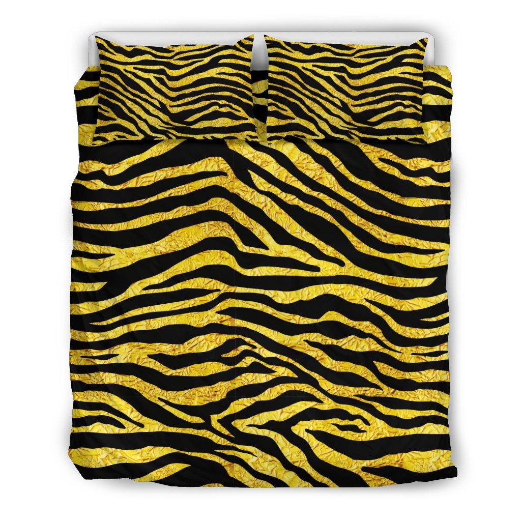 zebra Gold Duvet Cover Bedding Set