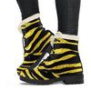 Zebra Gold Faux Fur Leather Boots