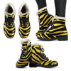 Zebra Gold Faux Fur Leather Boots