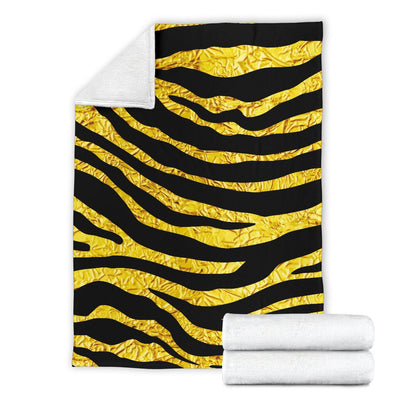 Zebra Gold Fleece Blanket