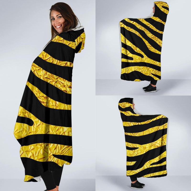 zebra Gold Hooded Blanket-JORJUNE.COM