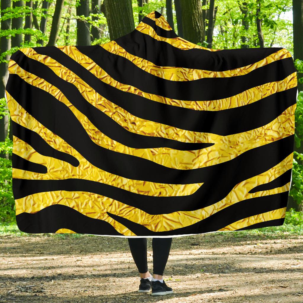 zebra Gold Hooded Blanket-JORJUNE.COM