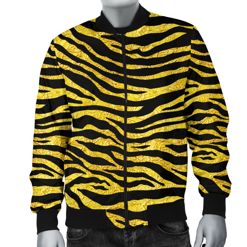 Zebra Gold Men Casual Bomber Jacket